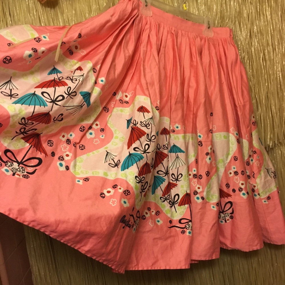 Pinup JENNY SKIRT IN MARY BLAIR PINK UMBRELLAS - Picture 3 of 5